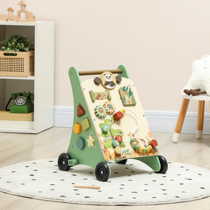 Trotteur en bois pour bébé avec régulateur de vitesse et centre d'activités