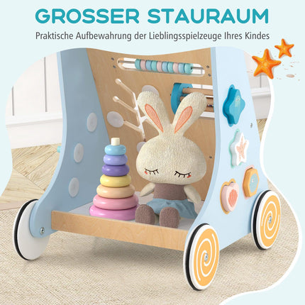 Trotteur en bois à roulettes pour bébé - Jouet d'éveil Montessori