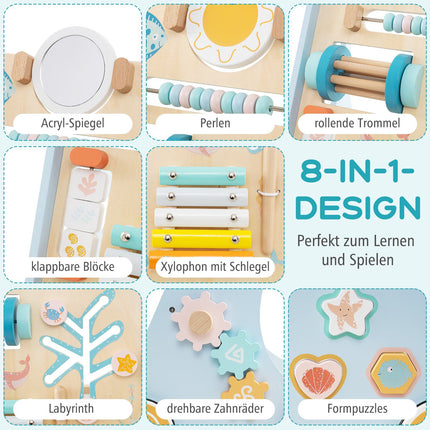 Trotteur en bois à roulettes pour bébé - Jouet d'éveil Montessori