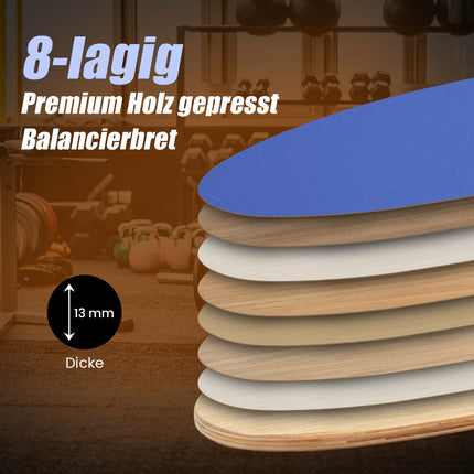 Ensemble de planche d'équilibre en bois avec rouleau en liège et tapis en feutre