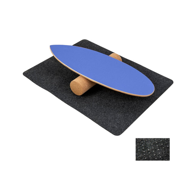 Ensemble de planche d'équilibre en bois avec rouleau en liège et tapis en feutre
