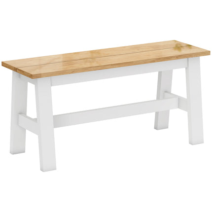 Holzbank für 2 Personen, Eichenfurnier, Kautschukholz, 45 cm hoch