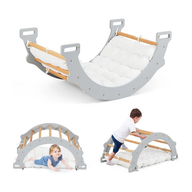Kletterbogen aus Holz mit weichem Kissen für Kinder