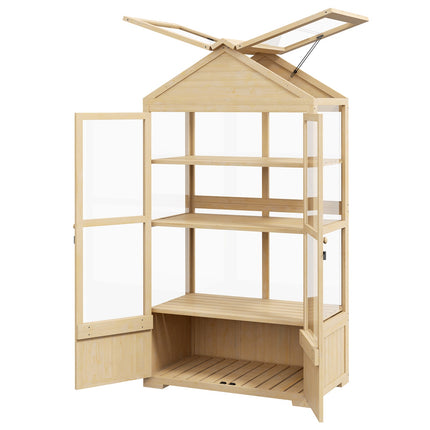 Abschließbares Gewächshaus-Frühbeet aus Holz mit Dachfenster