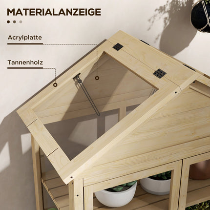 Abschließbares Gewächshaus-Frühbeet aus Holz mit Dachfenster