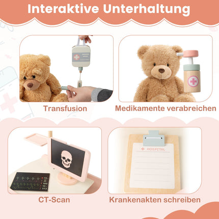 Doktorspielzeug aus Holz mit CT-Gerät & Zubehör