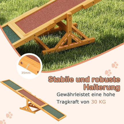 Balançoire d'agilité pour chiens en bois, antidérapante, capacité de 60 kg