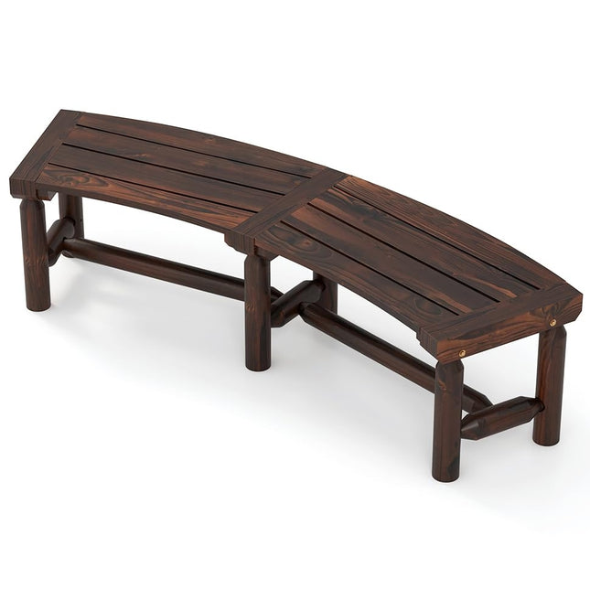 Gartenbank aus Holz, geschwungenes Design, 139x36x41 cm