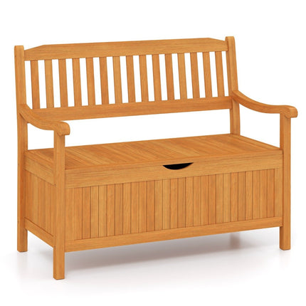 Banc de jardin en bois avec rangement, 2 places, capacité de charge de 360 kg