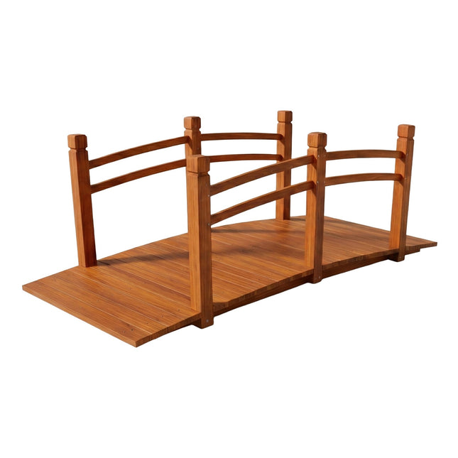 Pont de jardin en bois - Modèle en sapin arqué pour bassins