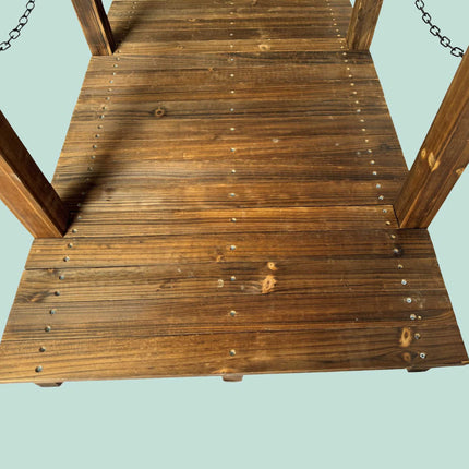 Gartenbrücke aus Holz mit Ketten – Wetterfeste Fichte