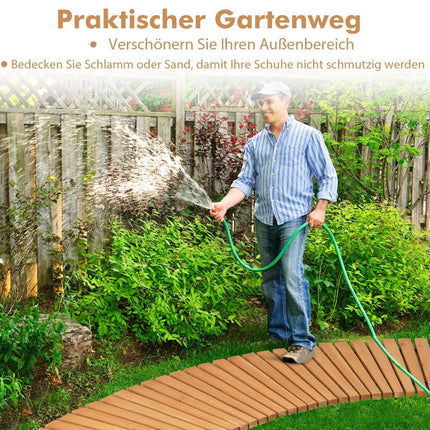 Gartenweg aus Holz, rutschfest, rollbar, 216 x 43 cm