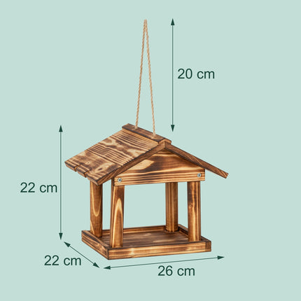Futterhaus aus Holz zum Aufhängen – einfache Reinigung, offenes Design