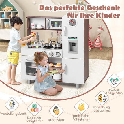 Kinderküche aus Holz mit Licht, Sound, Backofen & Utensilien
