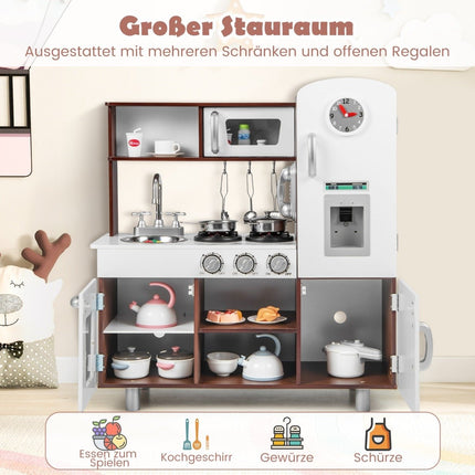 Kinderküche aus Holz mit Licht, Sound, Backofen & Utensilien