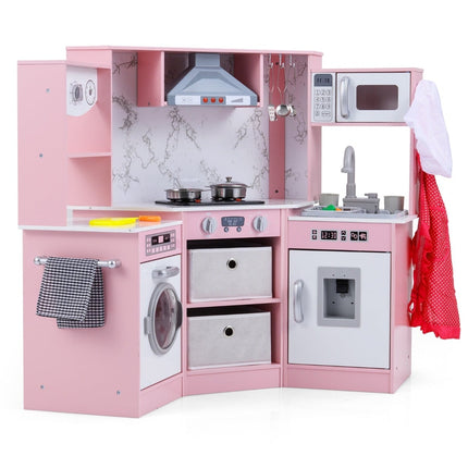 Cuisine en bois pour enfants avec lumière, sons et distributeur d'eau