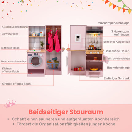 Hölzerne Kinderküche mit Licht- und Soundeffekten