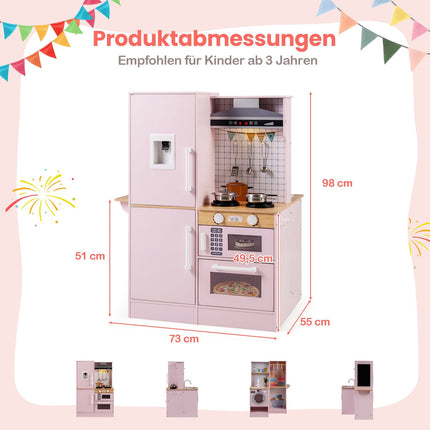 Hölzerne Kinderküche mit Licht- und Soundeffekten