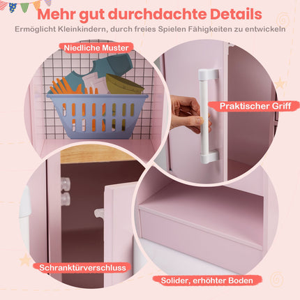 Hölzerne Kinderküche mit Licht- und Soundeffekten