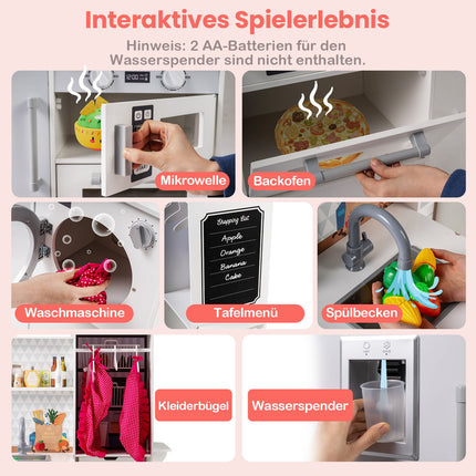 Cuisine de jeu en bois pour enfants avec lumières et sons