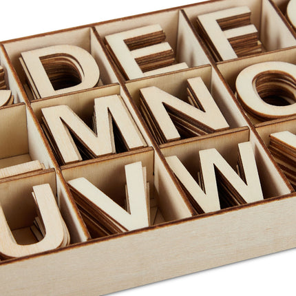 Buchstaben aus Holz, 324 Stück für Bastelarbeiten & DIY