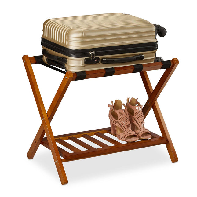 Porte-bagages pliable en bois avec 2 supports