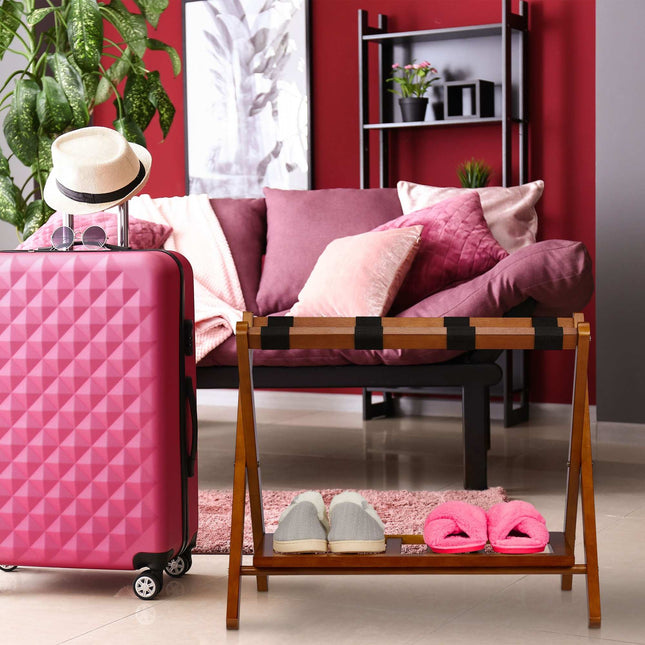Porte-bagages pliable en bois avec 2 supports
