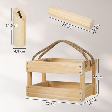 Mölkky Wurfspiel aus Holz – 12 Kegel, 1 Wurfholz, Box