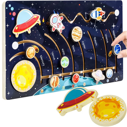 Puzzle en bois Montessori du système solaire pour enfants