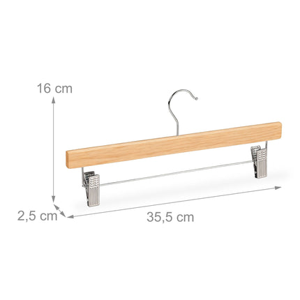 Cintres en bois avec pinces, lot de 12