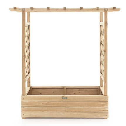 Holzpflanzkasten mit Spalier und Dach, Tannenholz
