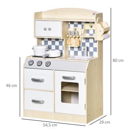 Cuisine De Jeu En Bois Pour Enfants, Jouet De Cuisine Avec Brume, Jet D'Eau, Lumières Et Musique, 3-6 Ans