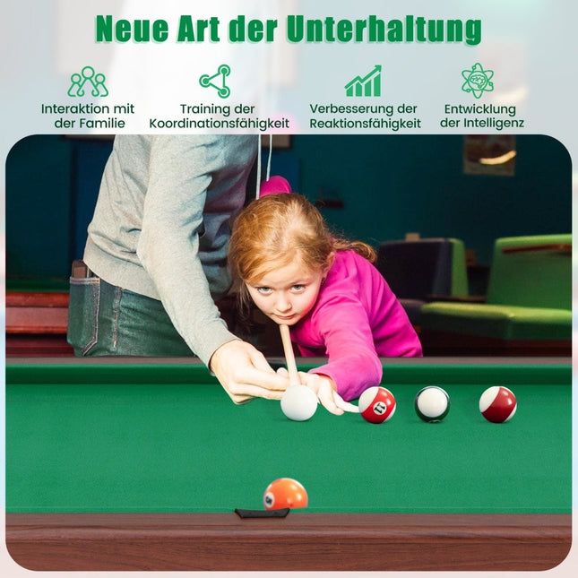 Table de billard en bois avec accessoires, 122 cm - Feutre vert