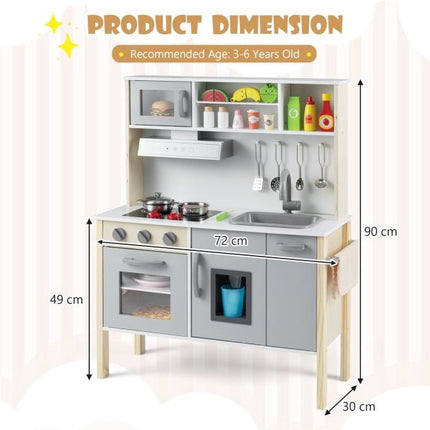 Cuisine en bois avec évier, blanche, pour jeu d'imitation.