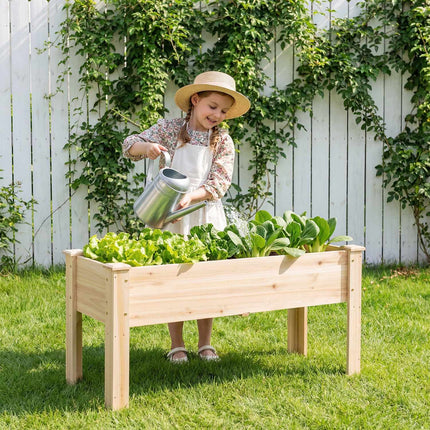 Potager surélevé en bois avec pieds et trous de drainage