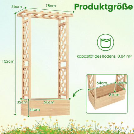 Jardinière surélevée en bois avec treillis et trous de drainage