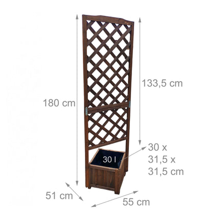 Holz-Spalier-Pflanzkasten 180cm – Braun