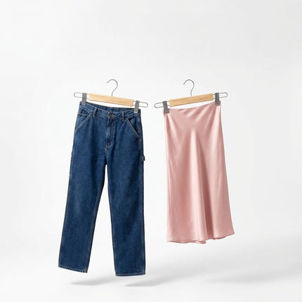 Cintres à pantalons en bois, lot de 10, crochet pivotant, pinces réglables
