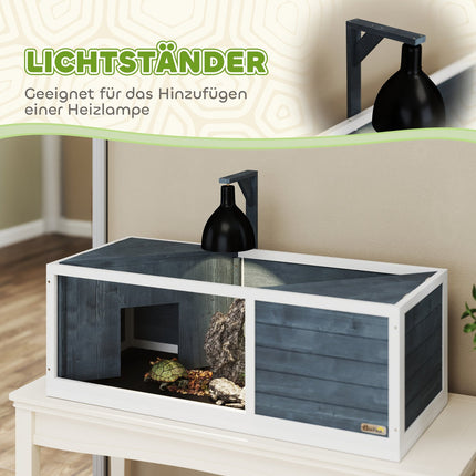 Schildkrötenunterschrank aus Holz mit aufklappbarem Deckel – 120x50x40 cm