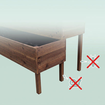Hölzerner Hochbeet mit Spalier, zweistufig