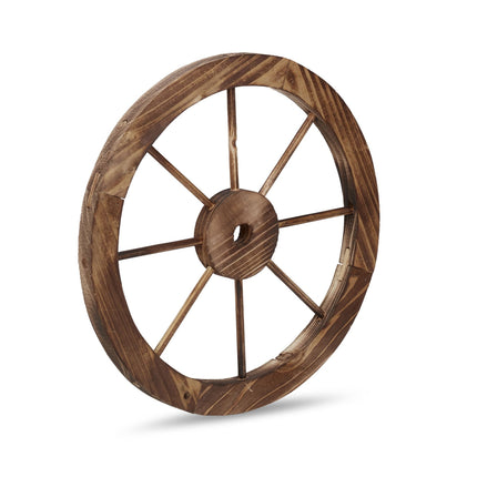 Lot de 2 roues de chariot en bois