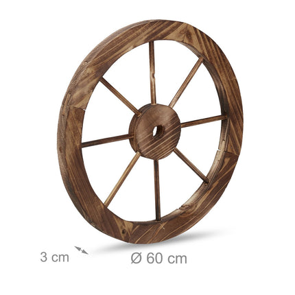 Roues de chariot en bois, 60 cm, lot de 2