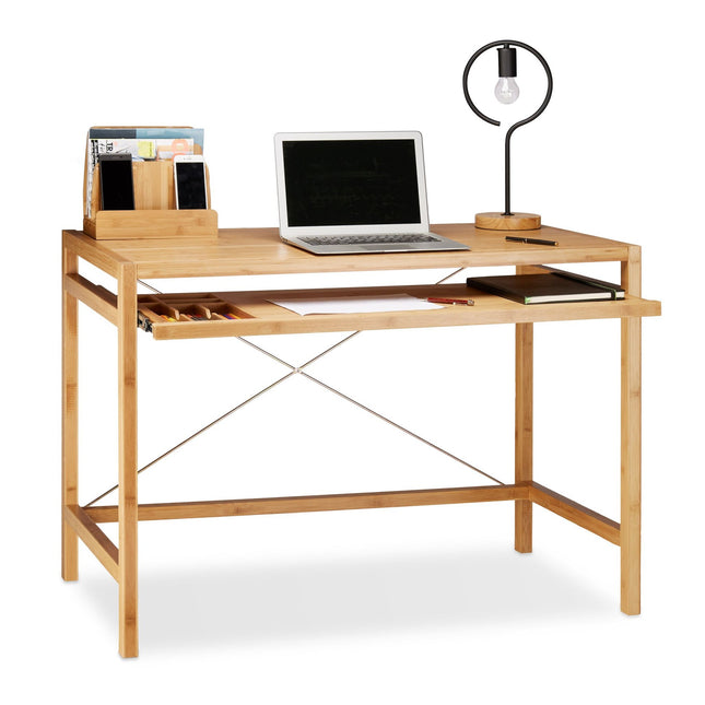 Bureau d'ordinateur en bois avec tiroir pour clavier