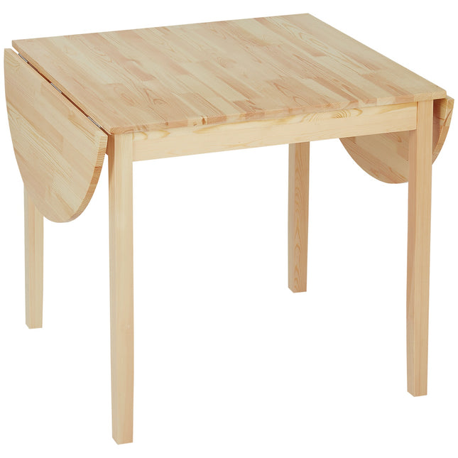 Table à manger en bois, table de cuisine pliable pour 6 personnes avec design à abattants, 140 x 70 x 75 cm, bois naturel