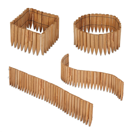 Bordure de pelouse en bois de 20 cm de hauteur
