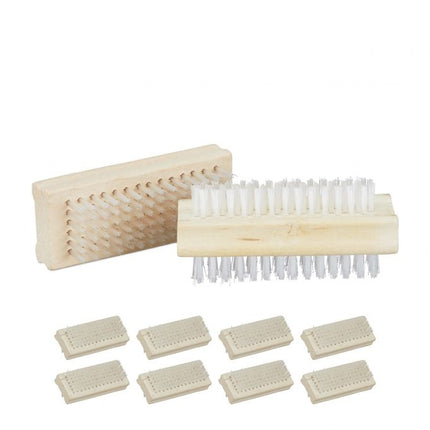 Lot de 10 brosses à ongles en bois
