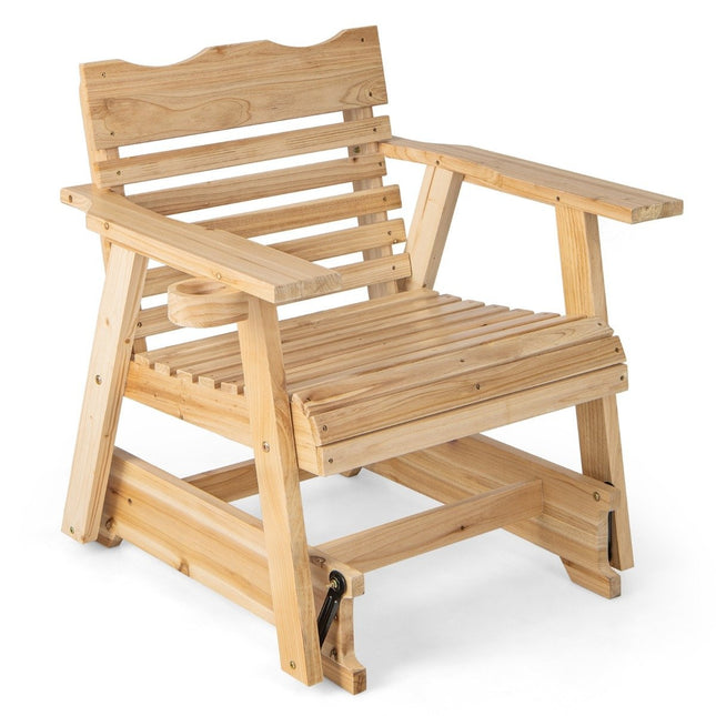 Wooden outdoor rocking chair 80 x 81 x 87 cm natural
