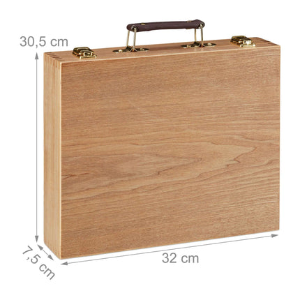 Boîte de peinture en bois, 22 pièces