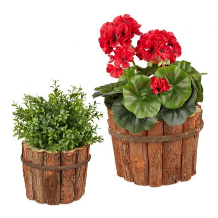 Lot de 2 pots en bois