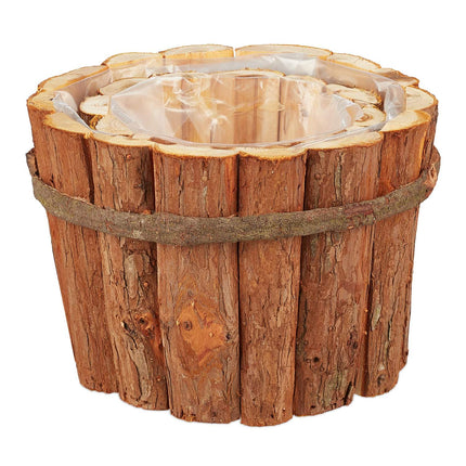 Lot de 2 pots en bois
